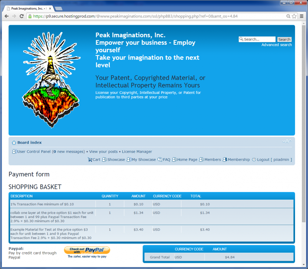 This example PayPal checkout with two owners.